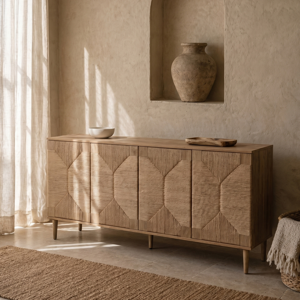 SISAL ΜΠΟΥΦΕΣ 4ΠΟΡΤΕΣ ΦΥΣΙΚΟ 160x39x78.5cm