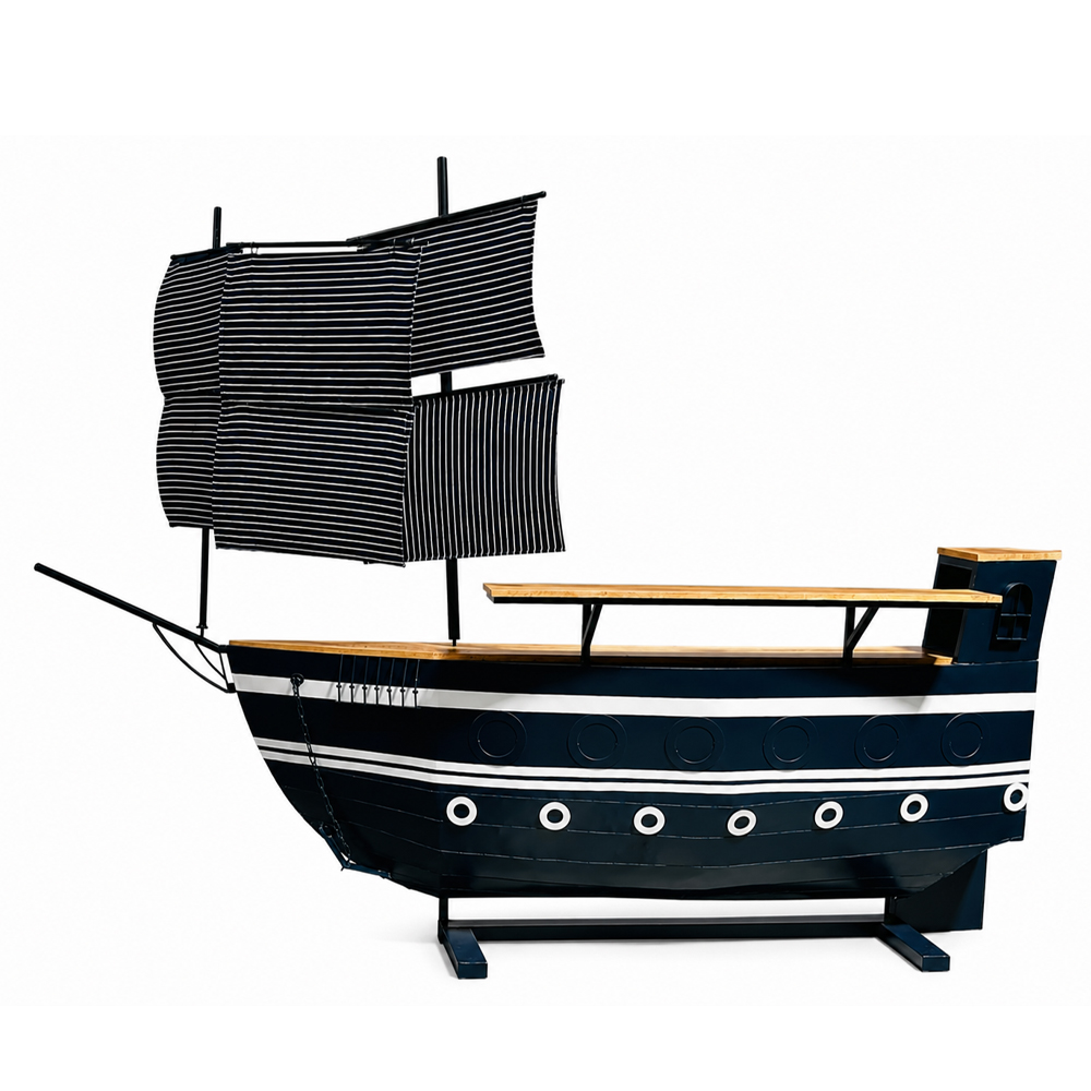LE BATEAU ΚΟΝΣΟΛΑ BAR ΜΠΛΕ ΛΕΥΚΟ 276x76x236cm