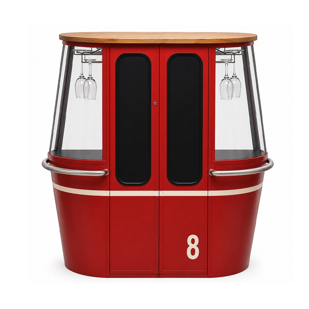 SKI GONDOLA ΚΟΝΣΟΛΑ ΚΟΚΚΙΝΟ ΛΕΥΚΟ ΦΥΣΙΚΟ 106x44x104cm
