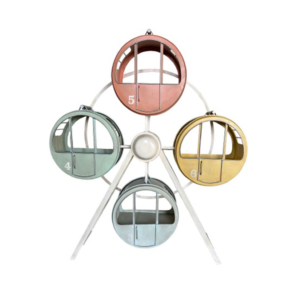 FERRIS WHEEL ΒΙΒΛΙΟΘΗΚΗ ΜΙΚΡΗ ΡΟΖ/ΜΠΛΕ /ΜΕΝΤΑ ΚΙΤΡΙΝΟ 152x33x178cm