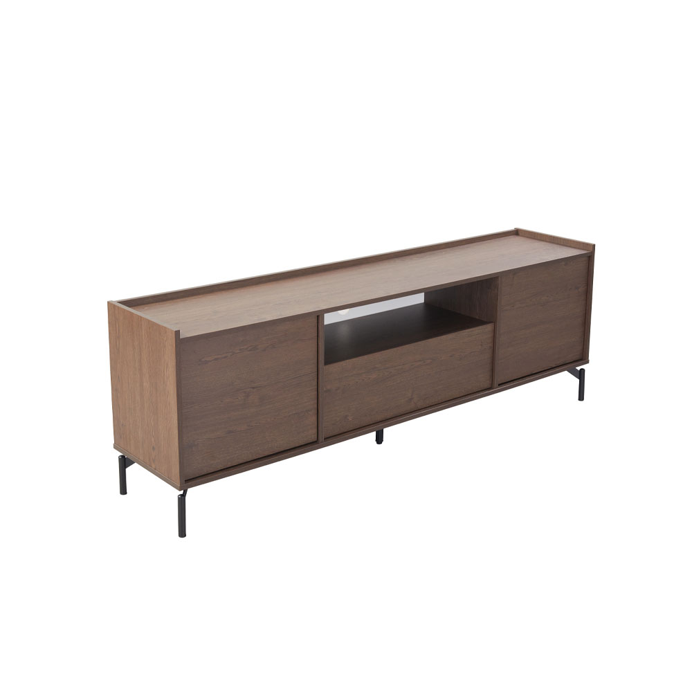 TOBAC TV STAND 2ΠΟΡΤΕΣ 1ΣΥΡΤΑΡΙ ΚΑΡΥΔΙ ΣΚΟΥΡΟ 180x39x62cm