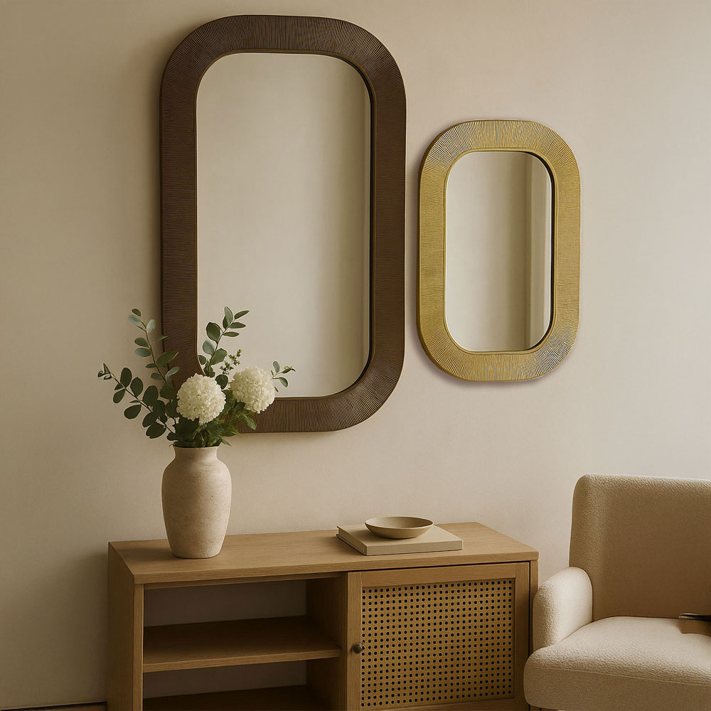 Μεταλλικός καθρέπτης - Brass antique 65.5x2x91 εκ. | Magro