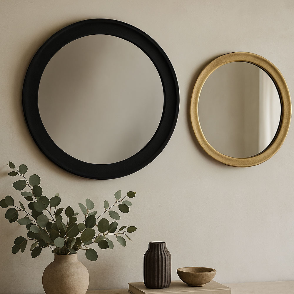 LANDING 89 ΚΑΘΡΕΠΤΗΣ ΜΑΥΡΟ 89x3x89cm