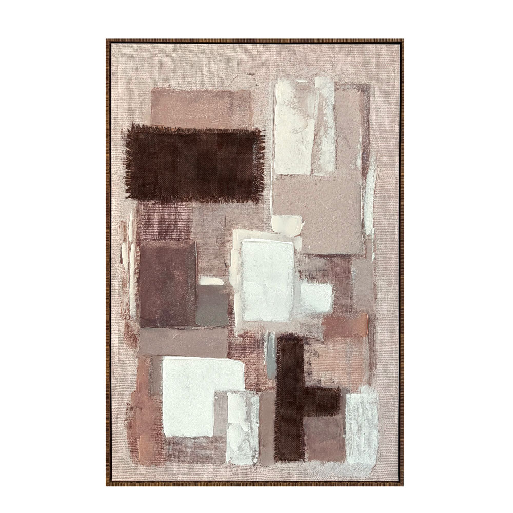 MOCHA ΠΙΝΑΚΑΣ ΔΙΑΚΟΣΜΗΤΙΚΟΣ ΜΕ ΚΟΡΝΙΖΑ 80x120x4cm ΚΑΜΒΑΣ ΜΠΕΖ ΚΑΦΕ ΞΥΛΟ