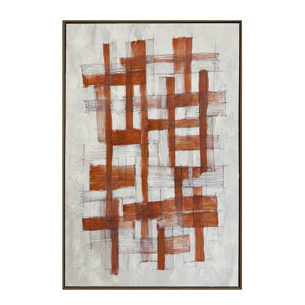 LINES ΠΙΝΑΚΑΣ ΔΙΑΚΟΣΜΗΤΙΚΟΣ ΜΕ ΚΟΡΝΙΖΑ 80x120x4cm ΚΑΜΒΑΣ ΕΚΑΙ ΓΚΡΙ ΑΝΟΙΧΤΟ ΞΥΛΟ