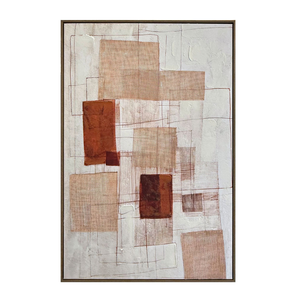 LINEE ΠΙΝΑΚΑΣ ΔΙΑΚΟΣΜΗΤΙΚΟΣ ΜΕ ΚΟΡΝΙΖΑ 80x120x4cm ΚΑΜΒΑΣ ΕΚΑΙ ΓΚΡΙ ΑΝΟΙΧΤΟ ΞΥΛΟ