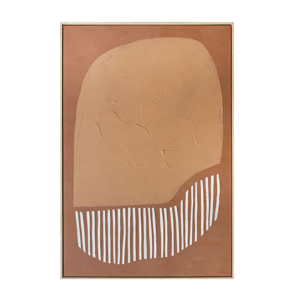 TIERRA ΠΙΝΑΚΑΣ ΔΙΑΚΟΣΜΗΤΙΚΟΣ ΜΕ ΚΟΡΝΙΖΑ 80x120x4cm ΚΑΜΒΑΣ ΚΑΦΕ ΛΕΥΚΟ ΞΥΛΟ