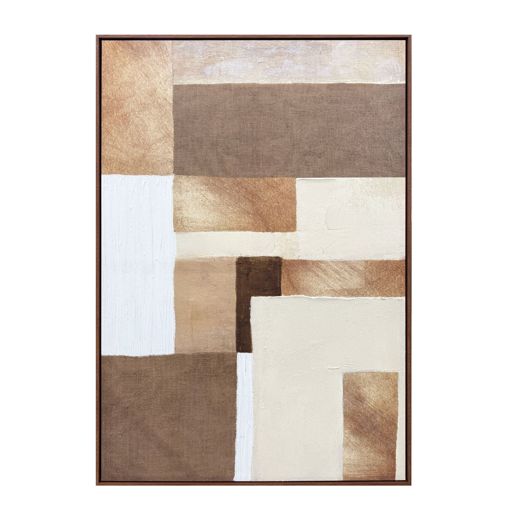 ATERNA ΠΙΝΑΚΑΣ ΔΙΑΚΟΣΜΗΤΙΚΟΣ ΜΕ ΚΟΡΝΙΖΑ 80x120x4cm ΚΑΜΒΑΣ ΚΑΦΕ ΜΠΕΖ PS