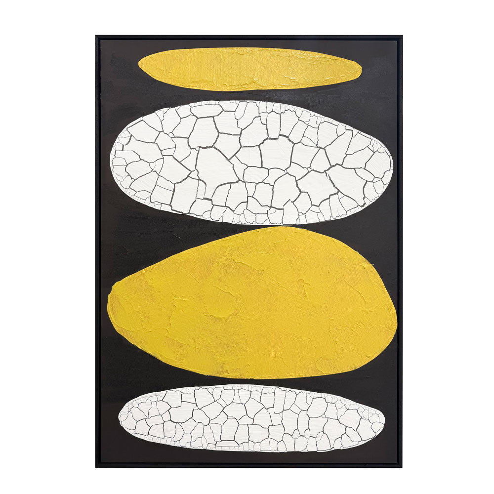 SKIVE ΠΙΝΑΚΑΣ ΔΙΑΚΟΣΜΗΤΙΚΟΣ ΜΕ ΚΟΡΝΙΖΑ 80x120x4cm ΚΑΜΒΑΣ LEMON ΓΚΡΙ PS ΜΑΥΡΟ