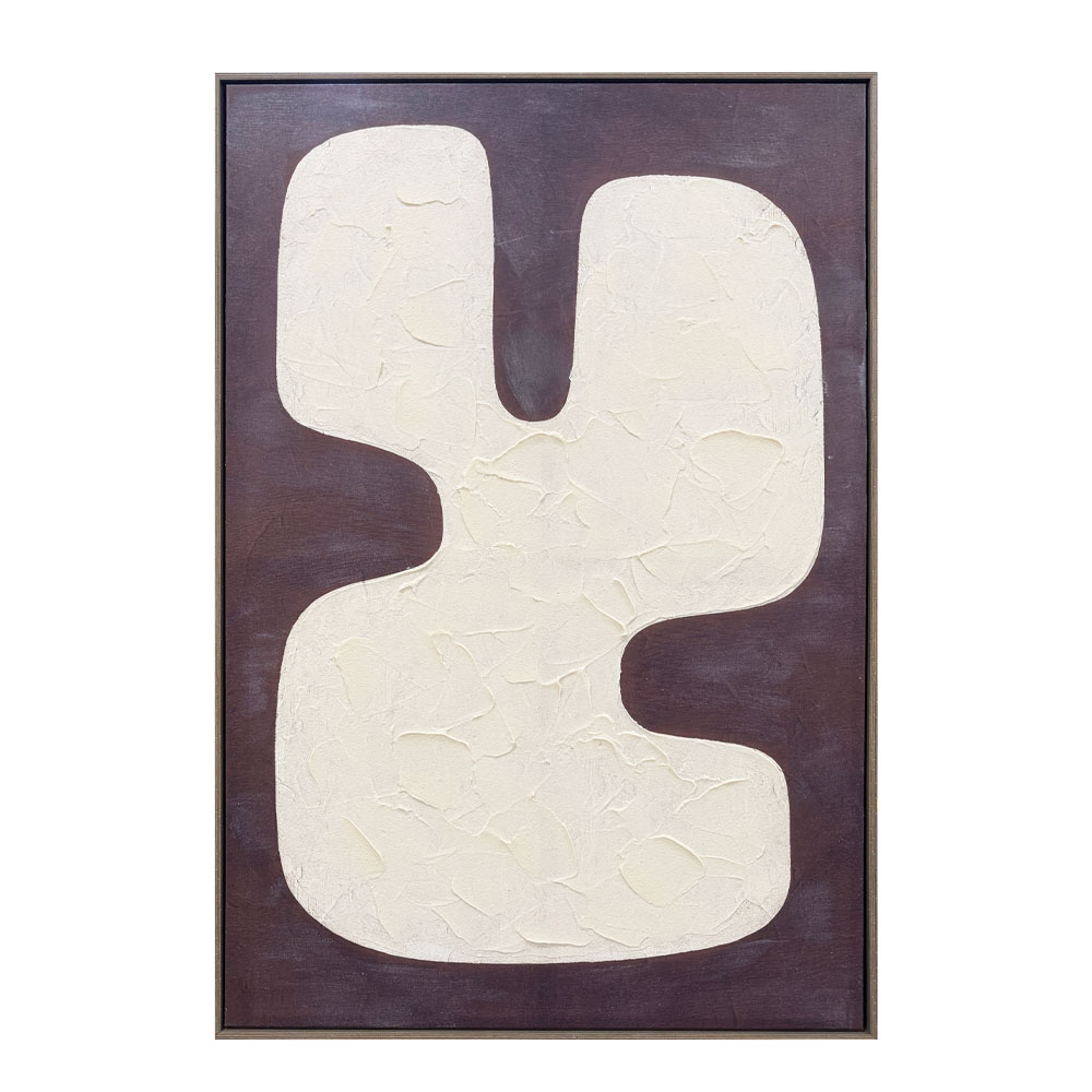 KAKTO ΠΙΝΑΚΑΣ ΔΙΑΚΟΣΜΗΤΙΚΟΣ ΜΕ ΚΟΡΝΙΖΑ 80x120x4cm ΚΑΜΒΑΣ ΜΠΕΖ ΚΑΦΕ ΣΚΟΥΡΟ PS