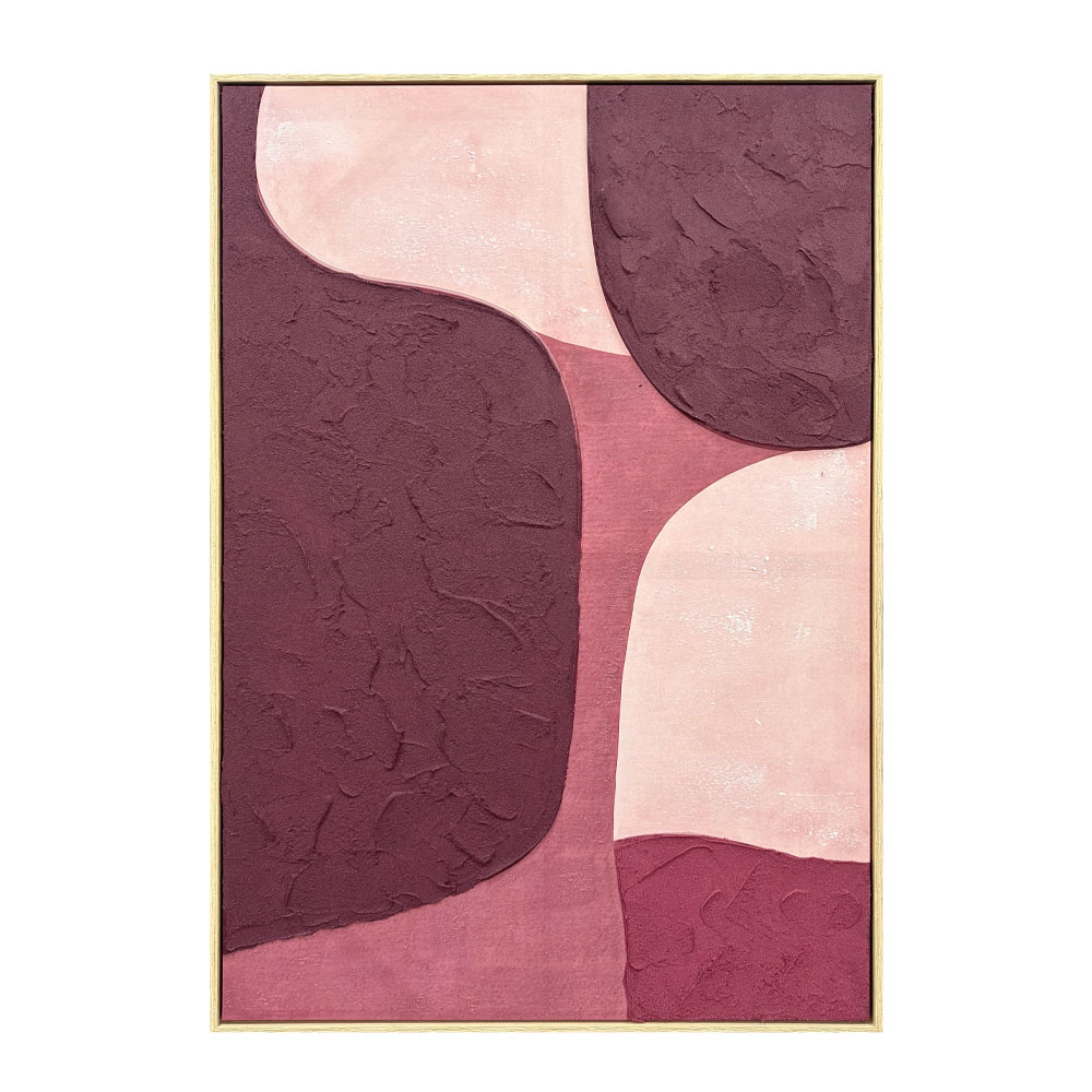 NOPAL ΠΙΝΑΚΑΣ ΔΙΑΚΟΣΜΗΤΙΚΟΣ ΜΕ ΚΟΡΝΙΖΑ 80x120x4cm ΚΑΜΒΑΣ ΜΩΒ ΡΟΖ PS
