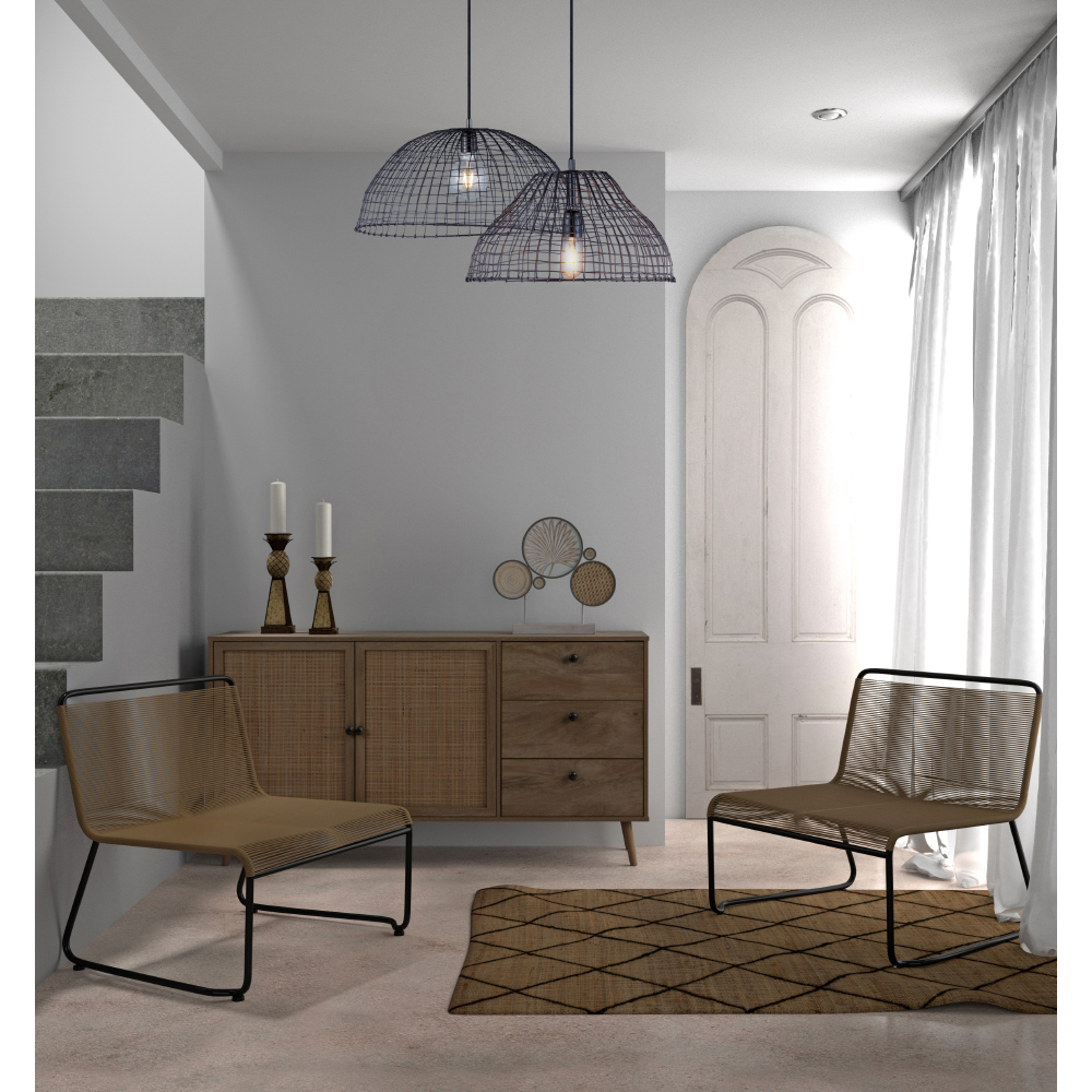 CORD ΠΟΛΥΘΡΟΝΑ ΦΥΣΙΚΟ ΜΑΥΡΟ 73x64x71cm