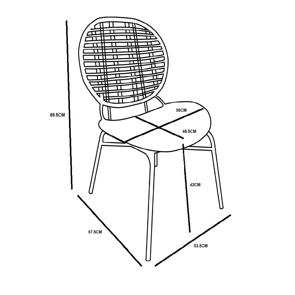 FOREST ΚΑΡΕΚΛΑ ΦΥΣΙΚΟ ΜΑΥΡΟ 59x63x87cm
