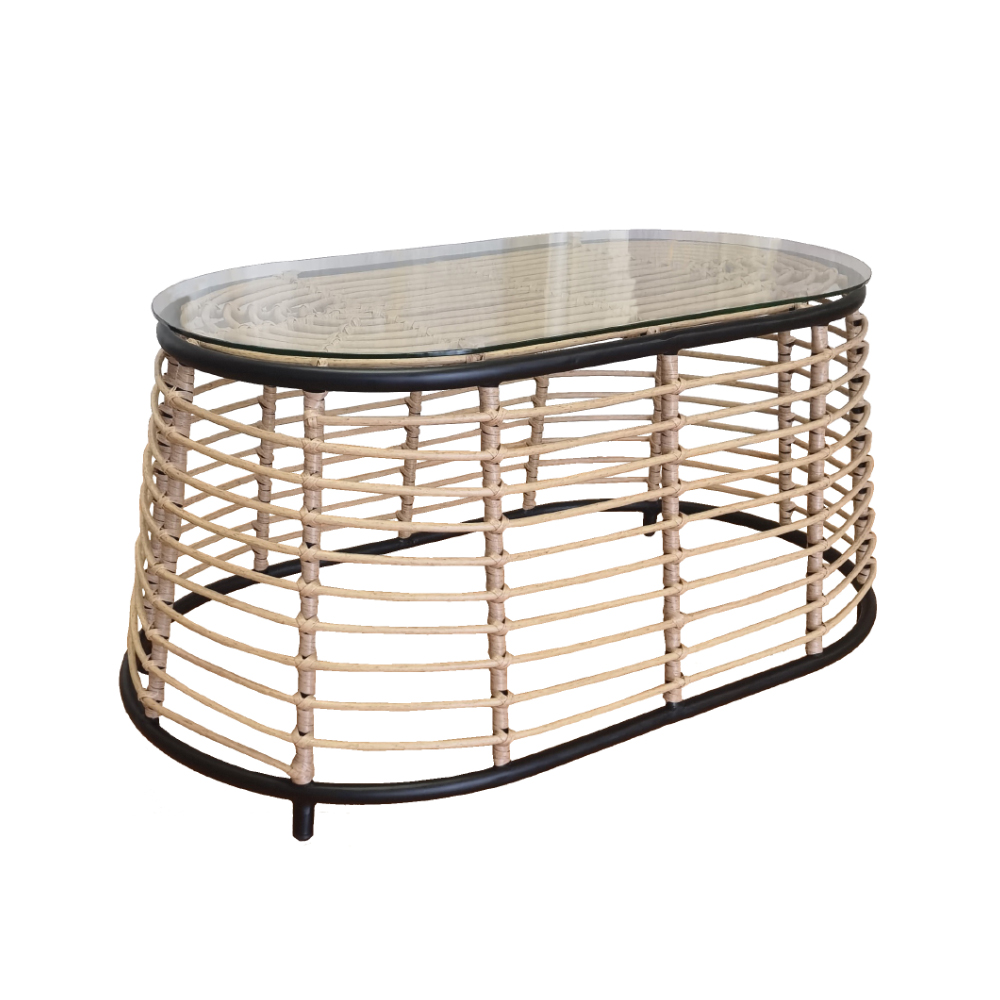 LOOM COFFEE TABLE ΦΥΣΙΚΟ ΜΑΥΡΟ 95x55x45