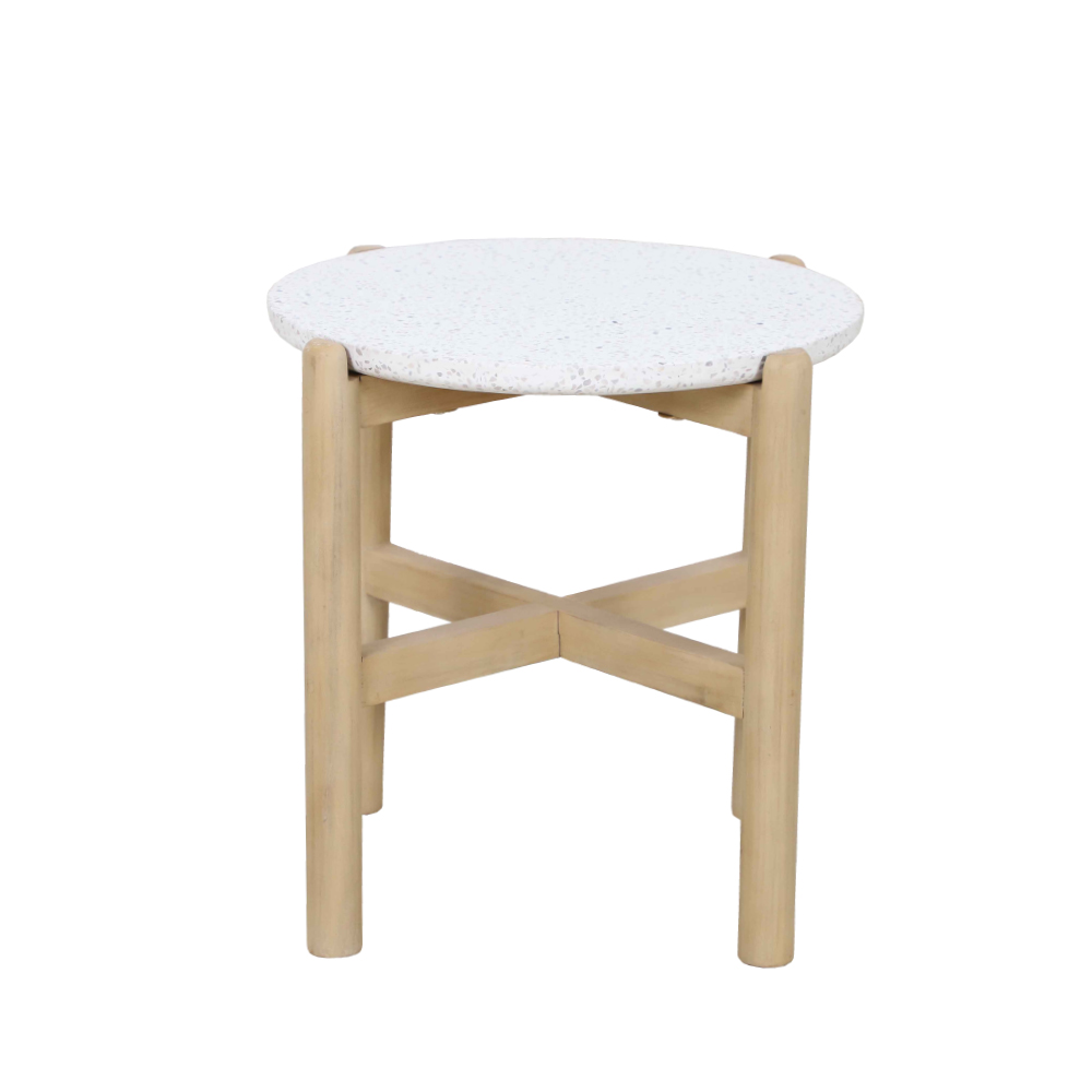 TERRAZZO COFFEE TABLE TERRAZZO ΦΥΣΙΚΟ ΑΝΟΙΧΤΟ 50x50x47