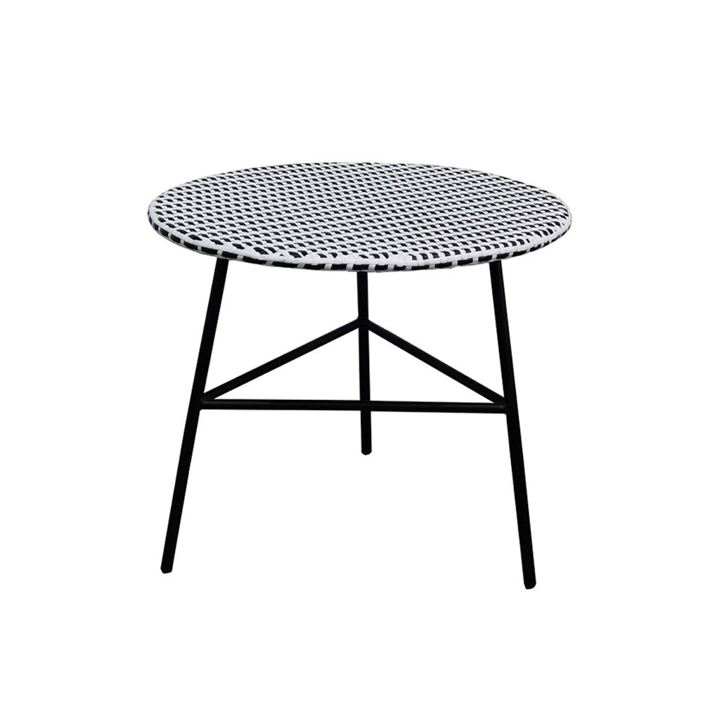GRANADA COFFEE TABLE ΜΑΥΡΟ ΛΕΥΚΟ 65x65x56