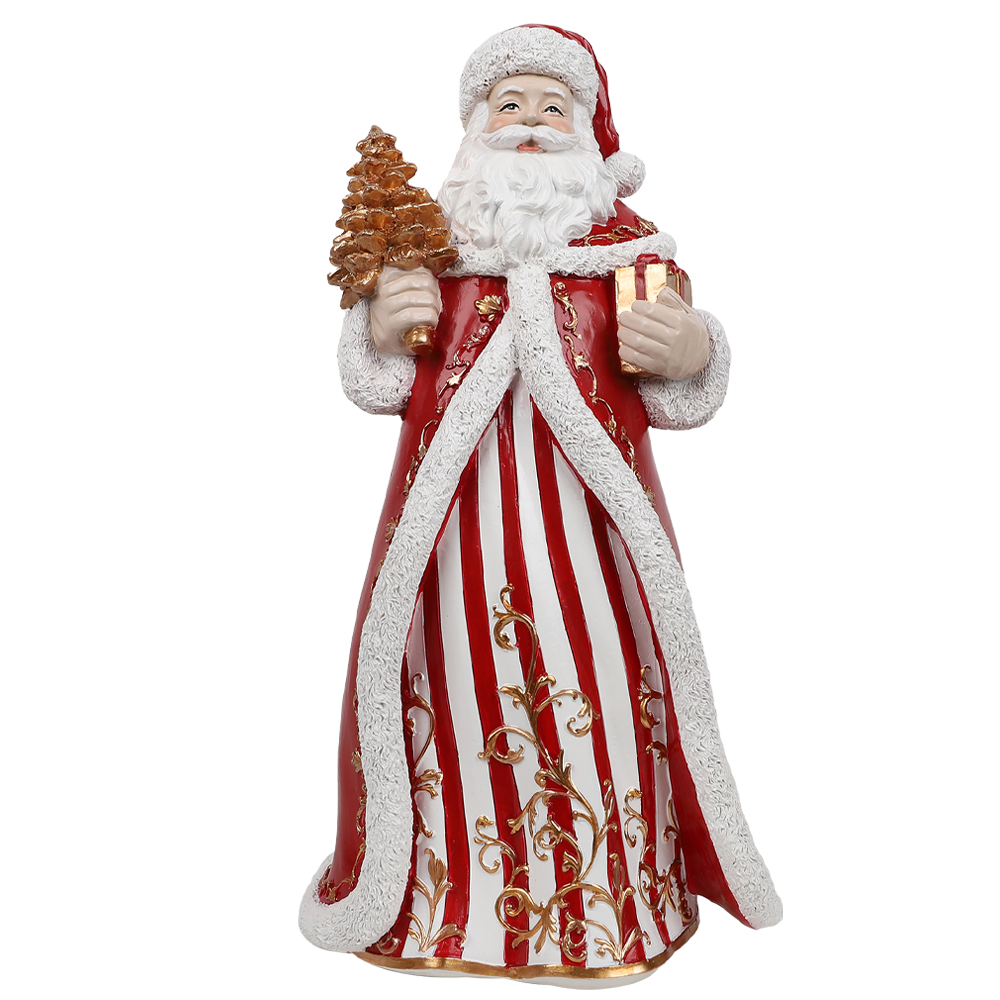 CLAUSY ΧΡΙΣΤΟΥΓΕΝΝΙΑΤΙΚΟ ΔΙΑΚΟΣΜΗΤΙΚΟ ΑΓΙΟΣ ΒΑΣΙΛΗΣ 16x13x31cm POLYRESIN ΚΟΚΚΙΝΟ ΑΣΠΡΟ