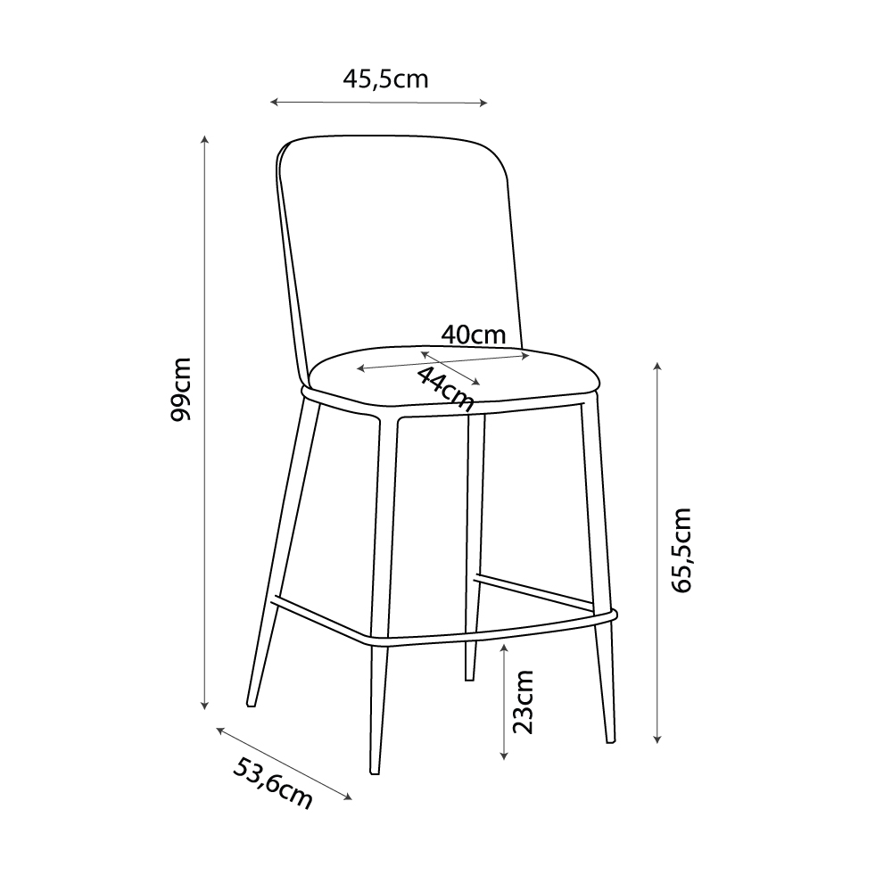 COUTURE ΣΚΑΜΠΟ BAR ΛΑΔΙ 45x57x98cm