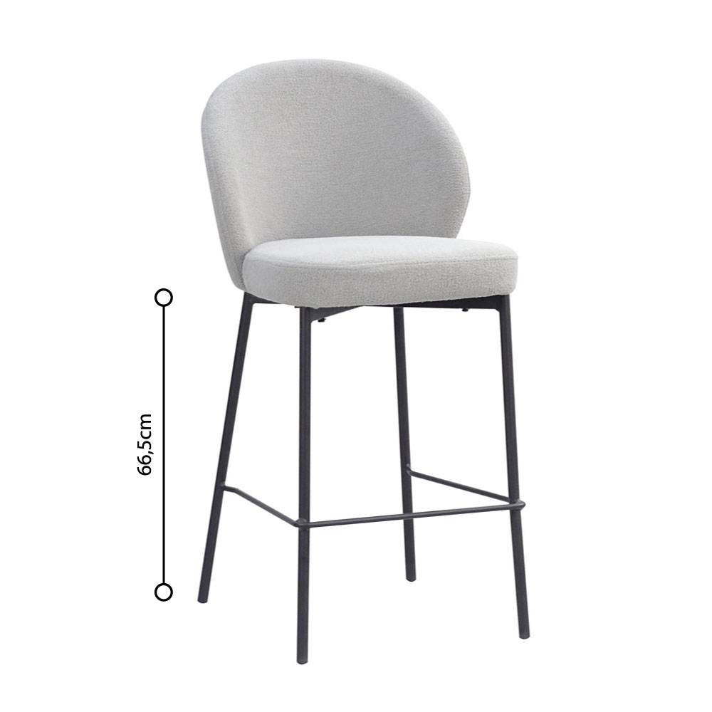 LUNE ΣΚΑΜΠΟ BAR ΓΚΡΙ 48x53.5x95.5cm