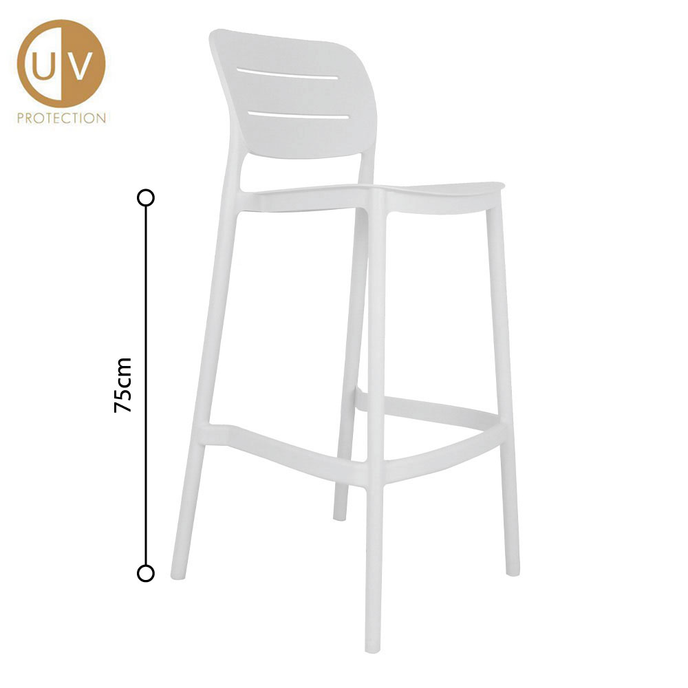 ZURICH ΣΚΑΜΠΟ BAR ΛΕΥΚΟ 50x48.5x103.5cm