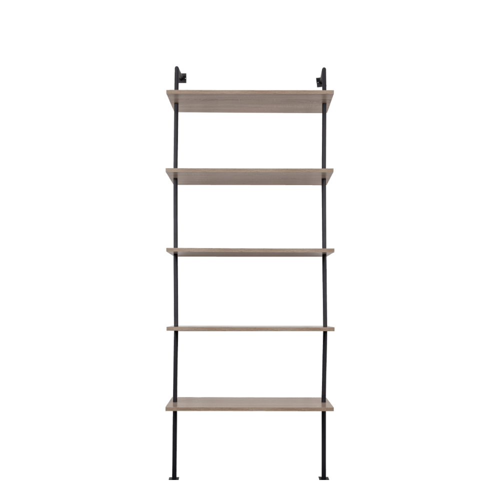 LADDER ΒΙΒΛΙΟΘΗΚΗ 5ΡΑΦΙΑ SONOMA ΜΑΥΡΟ 80x35xH205cm