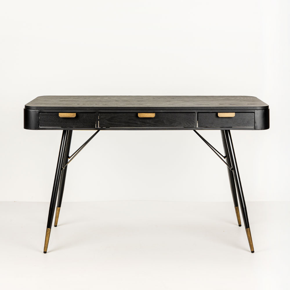 COLOMBO ΓΡΑΦΕΙΟ ΜΑΥΡΟ ΧΡΥΣΟ 130x62x78