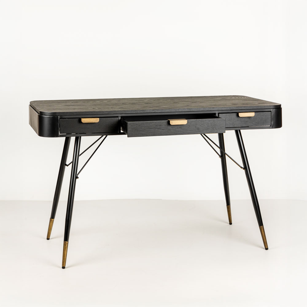 COLOMBO ΓΡΑΦΕΙΟ ΜΑΥΡΟ ΧΡΥΣΟ 130x62x78