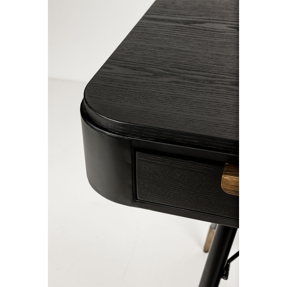 COLOMBO ΓΡΑΦΕΙΟ ΜΑΥΡΟ ΧΡΥΣΟ 130x62x78