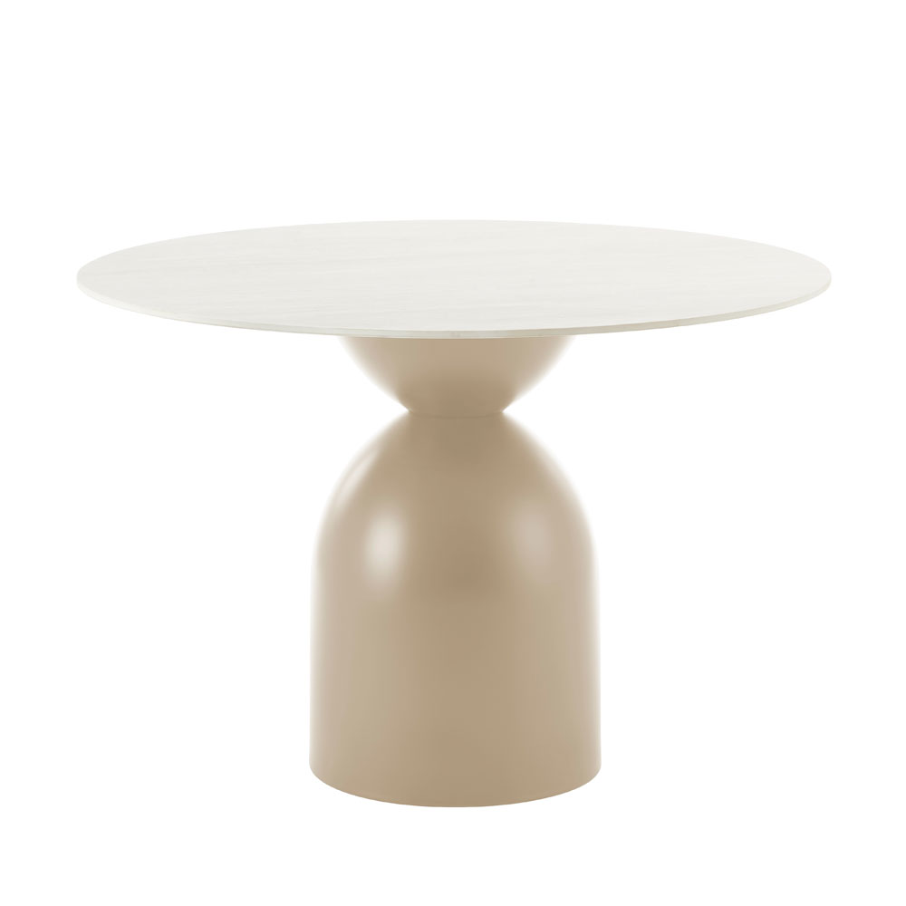 EARTH ΤΡΑΠΕΖΙ BEIGE ΜΕ ΟΨΗ ΜΑΡΜΑΡΟΥ 110x110x75cm