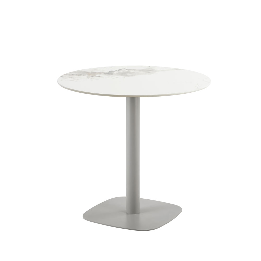 UNO ΤΡΑΠΕΖΙ BEIGE ΜΕ ΟΨΗ ΜΑΡΜΑΡΟΥ ΓΚΡΙ 80x80x74cm