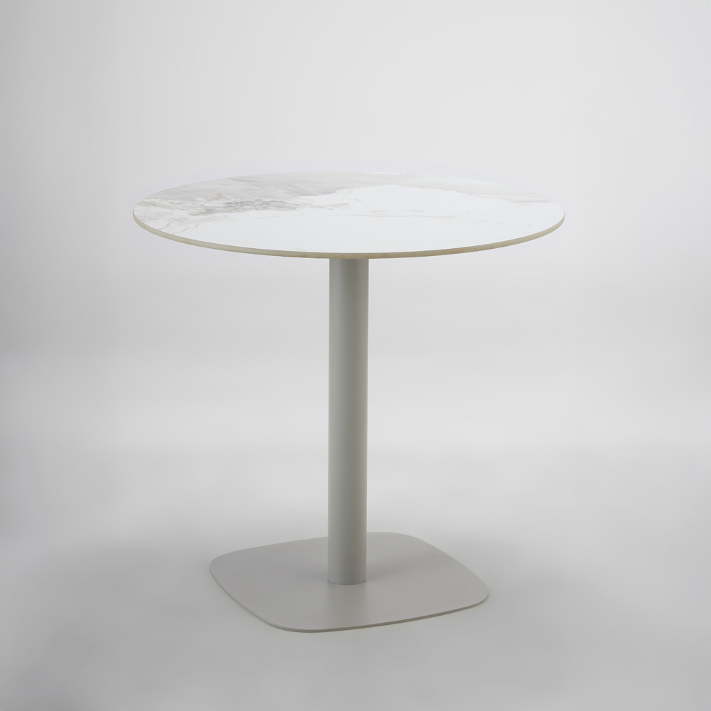 UNO ΤΡΑΠΕΖΙ BEIGE ΜΕ ΟΨΗ ΜΑΡΜΑΡΟΥ ΓΚΡΙ 80x80x74cm