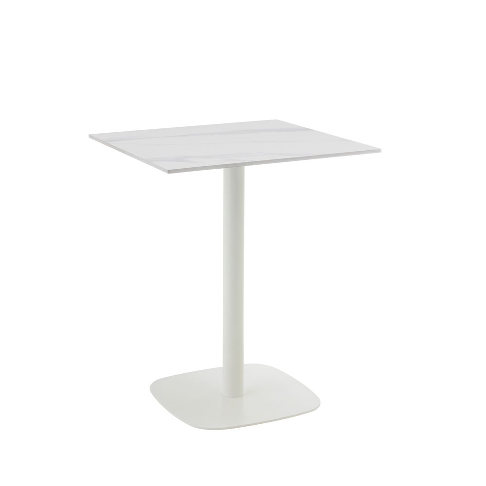 QUADRA ΤΡΑΠΕΖΙ ΛΕΥΚΟ ΜΕ ΟΨΗ ΜΑΡΜΑΡΟΥ 60x60x74cm