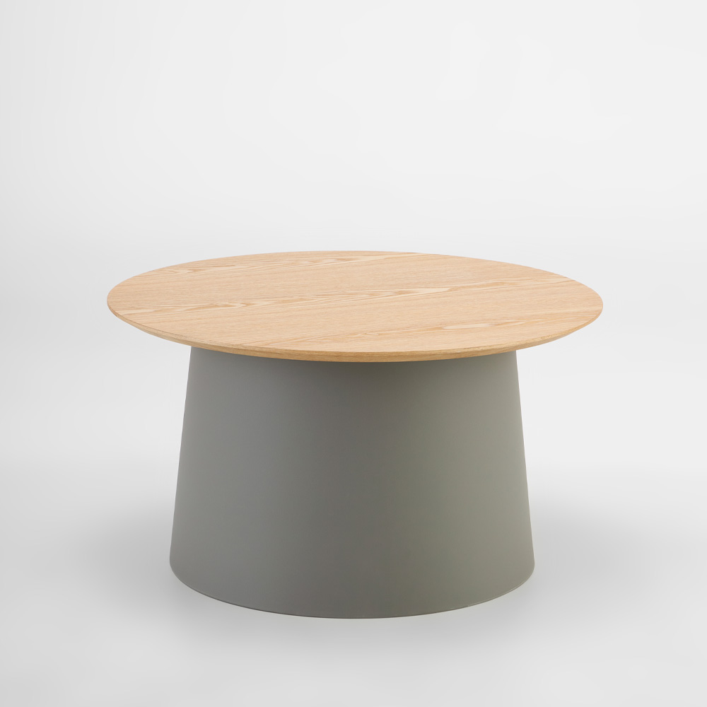 ZENTRA COFFEE TABLE ΦΥΣΙΚΟ ΓΚΡΙ 70x70x39cm