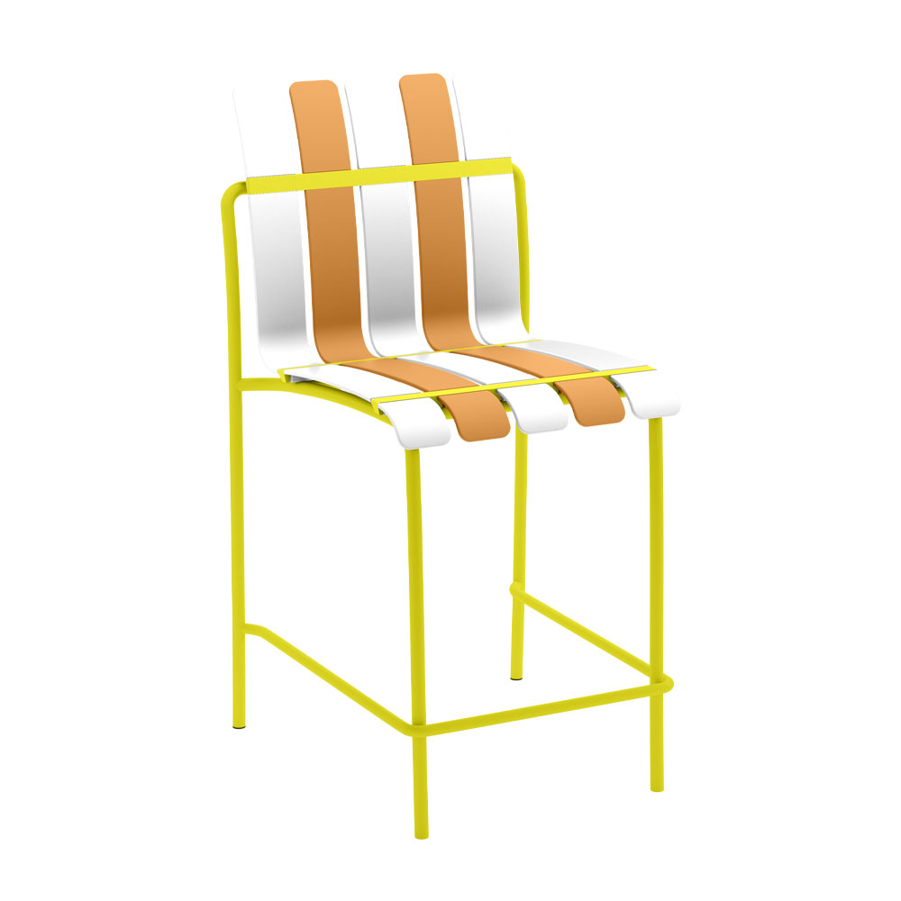 KIOSK ΣΚΑΜΠΟ BAR ΛΕΥΚΟ ΠΟΡΤΟΚΑΛΙ 54x49x110cm