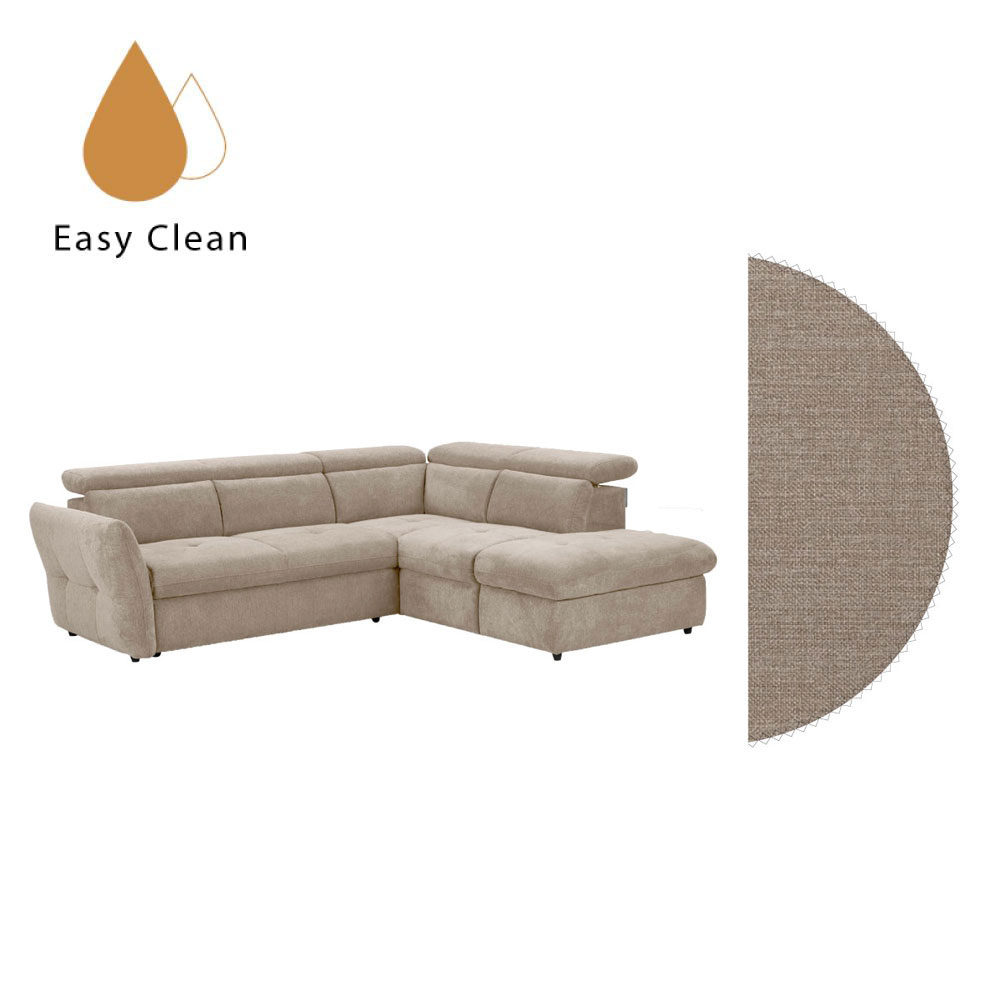 MONSERAT ΚΑΝΑΠΕΣ ΚΡΕΒΑΤΙ ΓΩΝΙΑ ΔΕΞΙΑ TAUPE 254x224x90