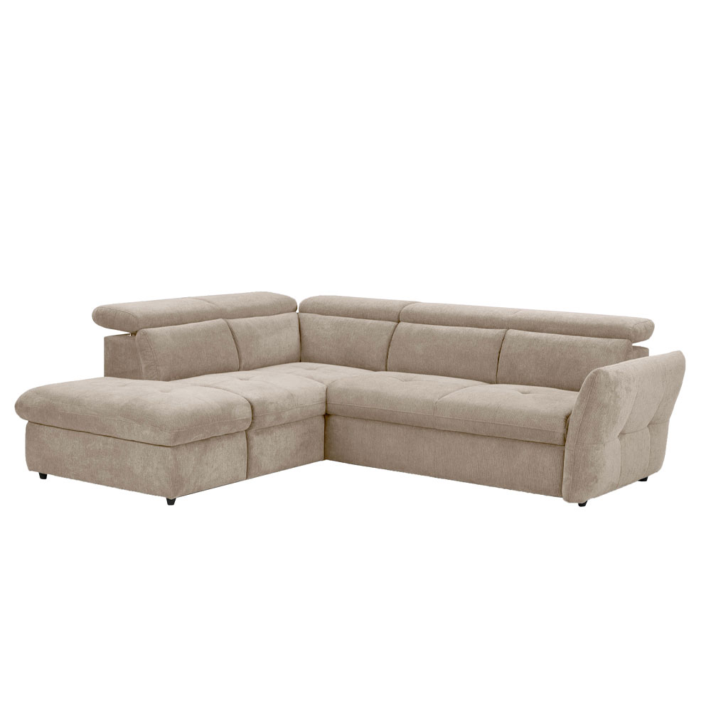 MONSERAT ΚΑΝΑΠΕΣ ΚΡΕΒΑΤΙ ΓΩΝΙΑ ΑΡΙΣΤΕΡΗ TAUPE 254x224x90