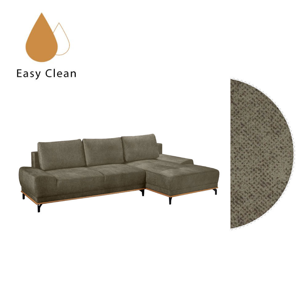 NATURA ΚΑΝΑΠΕΣ ΚΡΕΒΑΤΙ ΓΩΝΙΑ ΔΕΞΙΑ TAUPE 283x164x90
