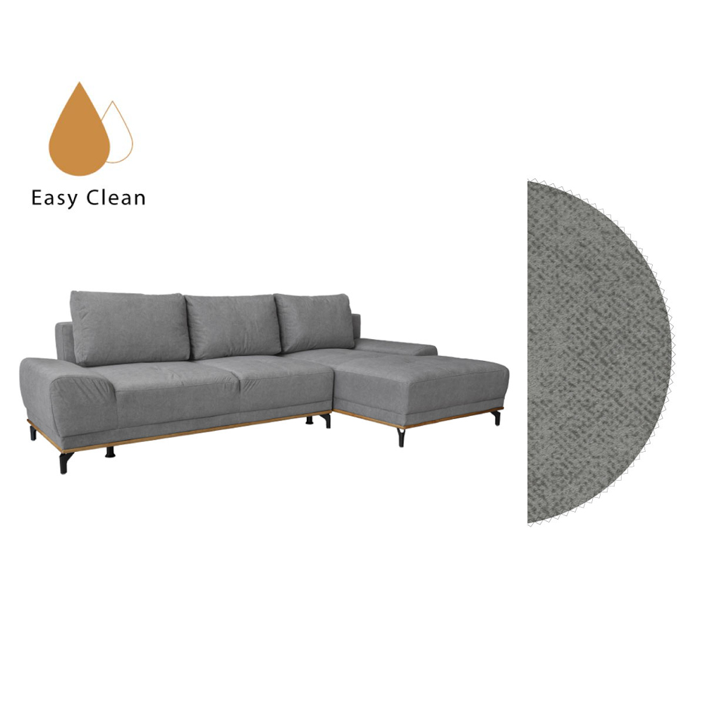 NATURA ΚΑΝΑΠΕΣ ΚΡΕΒΑΤΙ ΓΩΝΙΑ ΔΕΞΙΑ TAUPE 283x164x90