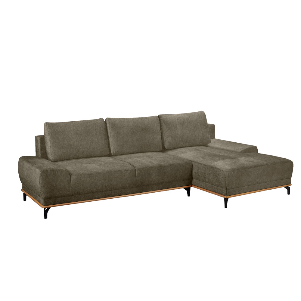 NATURA ΚΑΝΑΠΕΣ ΚΡΕΒΑΤΙ ΓΩΝΙΑ ΔΕΞΙΑ TAUPE 283x164x90