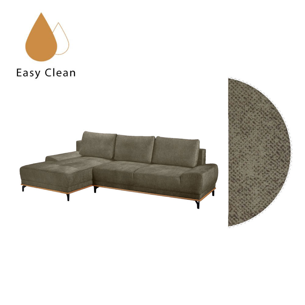 NATURA ΚΑΝΑΠΕΣ ΚΡΕΒΑΤΙ ΓΩΝΙΑ ΑΡΙΣΤΕΡΗ TAUPE 283x164x90