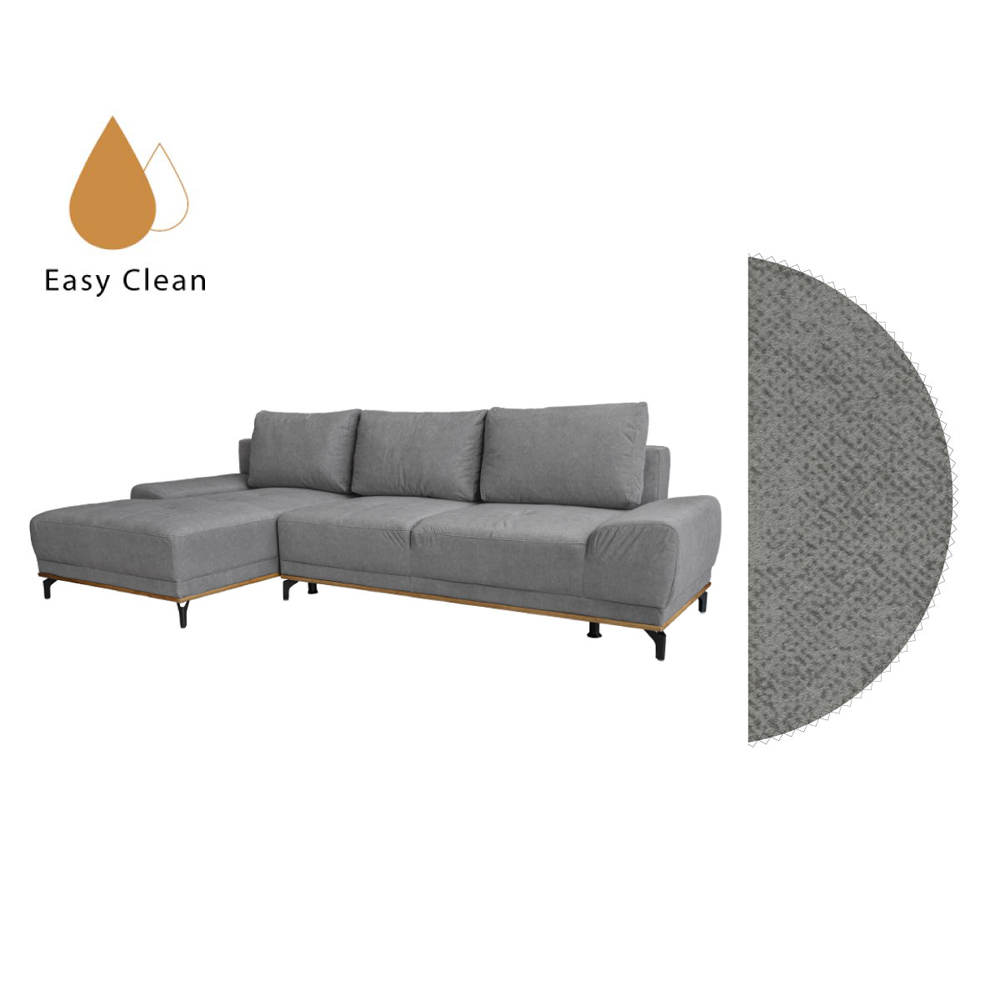 NATURA ΚΑΝΑΠΕΣ ΚΡΕΒΑΤΙ ΓΩΝΙΑ ΑΡΙΣΤΕΡΗ TAUPE 283x164x90