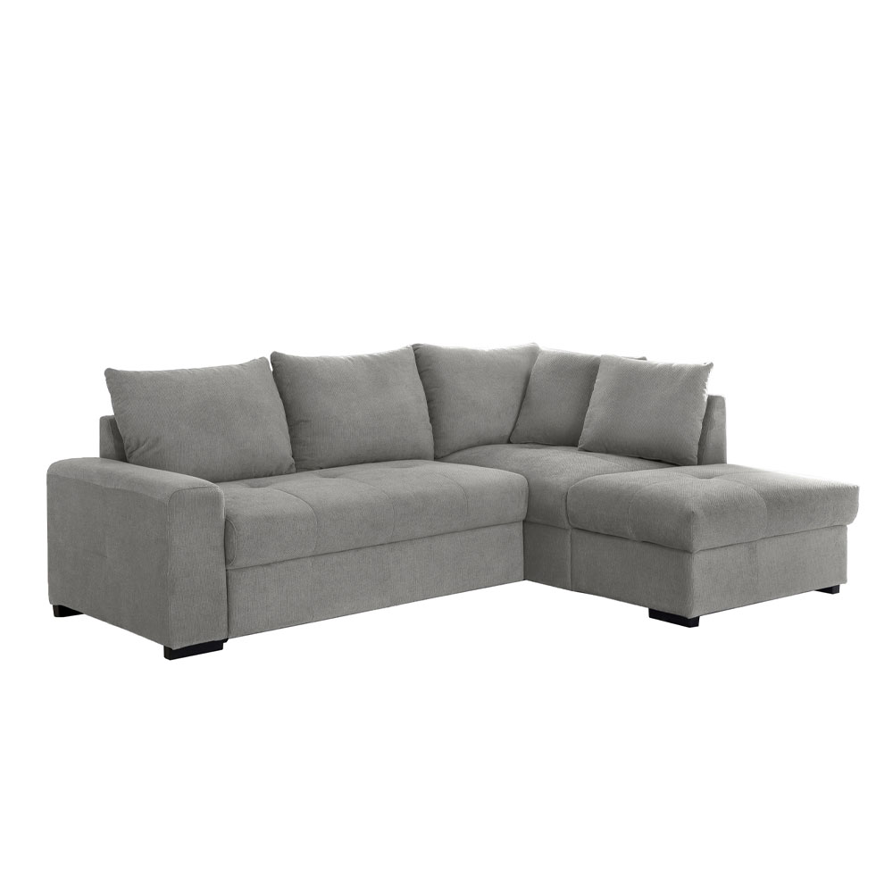 BILL ΚΑΝΑΠΕΣ ΚΡΕΒΑΤΙ ΓΩΝΙΑ ΔΕΞΙΑ ΓΚΡΙ 241x173x94