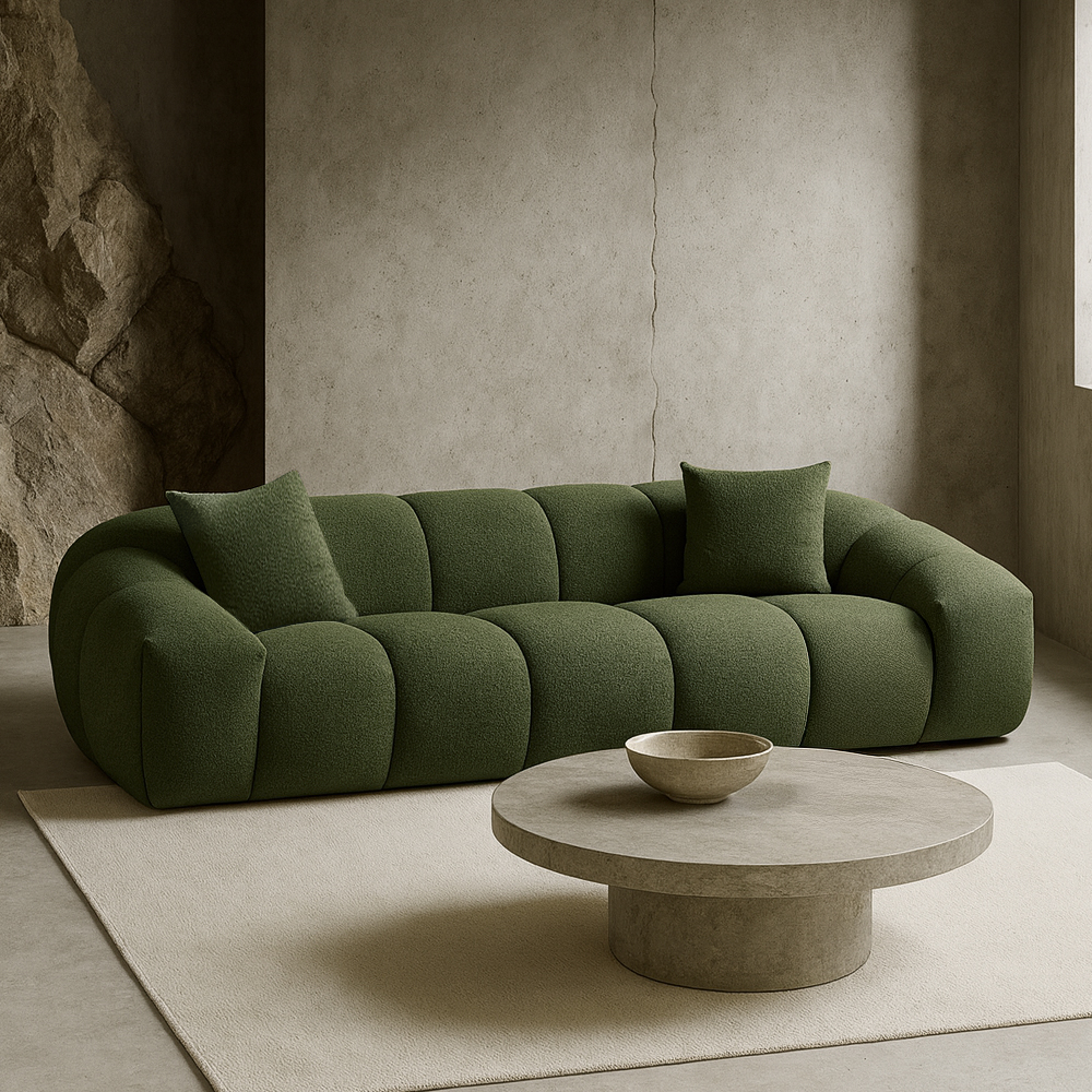 BOSSANOVA ΚΑΝΑΠΕΣ 3ΘΕΣΙΟΣ ΠΡΑΣΙΝΟ ΣΚΟΥΡΟ 255x115x71cm