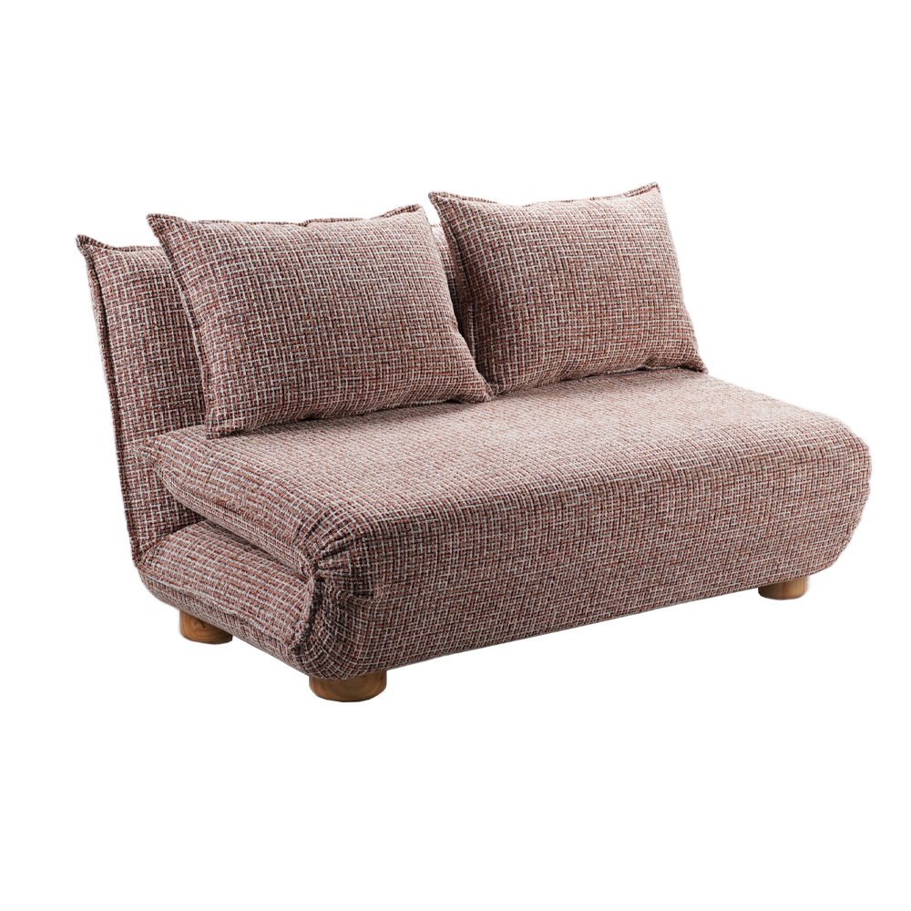 FUTON ΚΑΝΑΠΕΣ ΚΡΕΒΑΤΙ 2ΘΕΣΙΟΣ ΑΝΑΔΙΠΛΟΥΜΕΝΟΣ TERRACOTTA BEIGE ΜΕ PATTERN 141x87x76cm