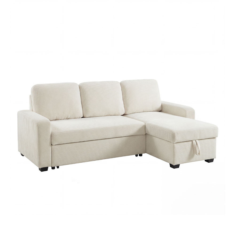 ADORO ΚΑΝΑΠΕΣ ΚΡΕΒΑΤΙ ΓΩΝΙΑ ΑΝΑΣΤΡΕΨΙΜΗ BEIGE LINCOLN 03 223x148x86cm