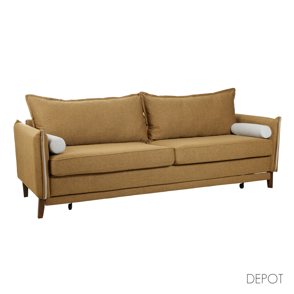 COMMODO ΚΑΝΑΠΕΣ ΚΡΕΒΑΤΙ 3ΘΕΣΙΟΣ CAMEL BEIGE 230x81x88