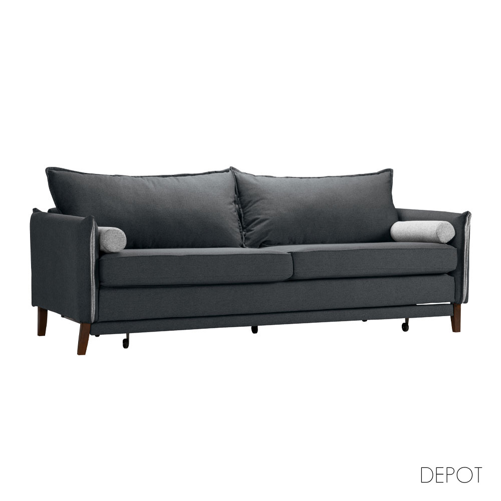 COMMODO ΚΑΝΑΠΕΣ ΚΡΕΒΑΤΙ 3ΘΕΣΙΟΣ ΑΝΘΡΑΚΙ ΓΚΡΙ 230x81x88