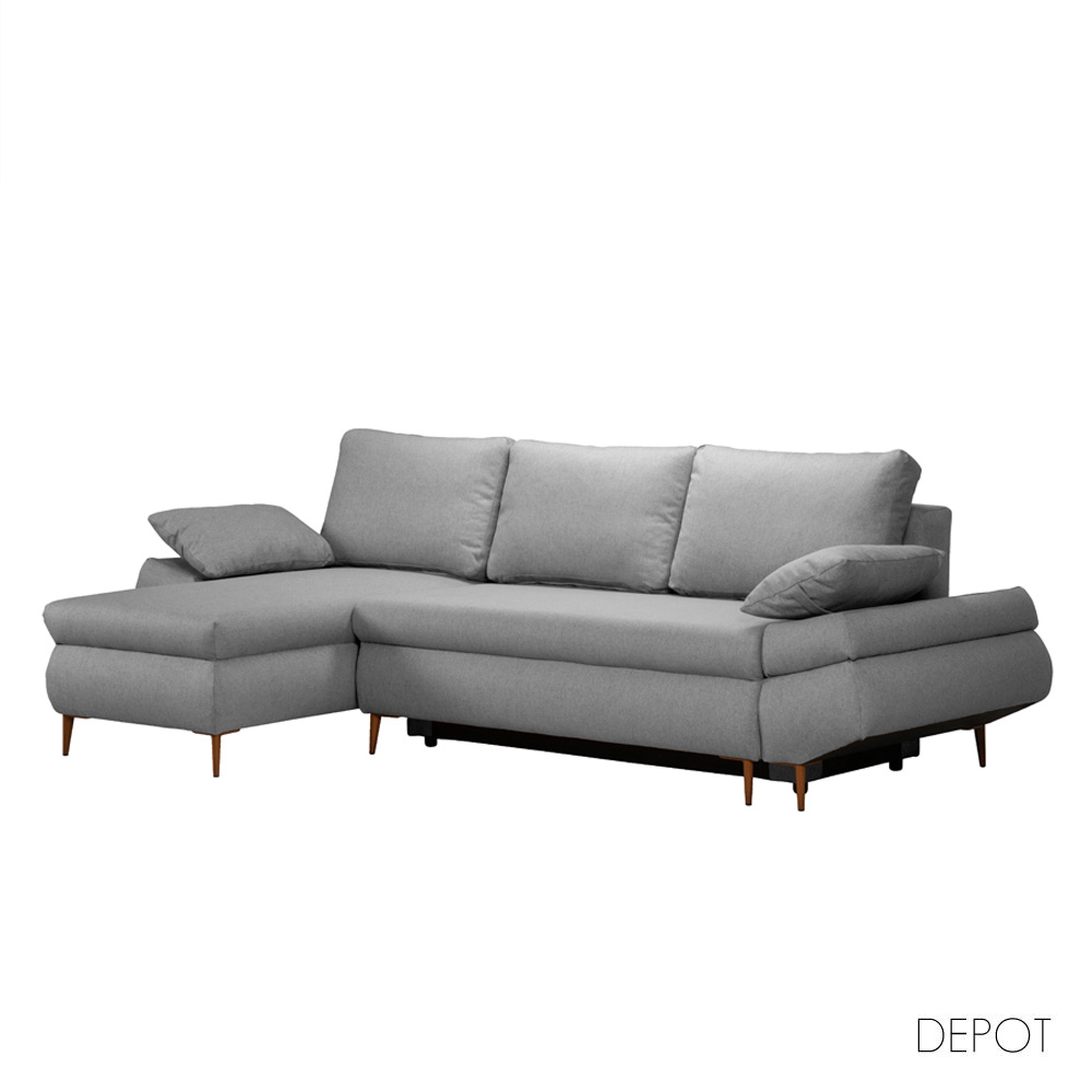 JACOB ΚΑΝΑΠΕΣ ΚΡΕΒΑΤΙ ΓΩΝΙΑ ΑΡΙΣΤΕΡΗ ΓΚΡΙ 264x154x84.7