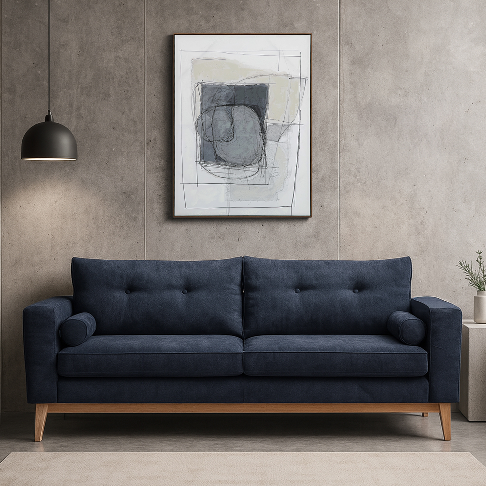 Καναπές κρεβάτι 3θέσιος - Μπλε Lino 89 218x85x87 εκ. | Lusso