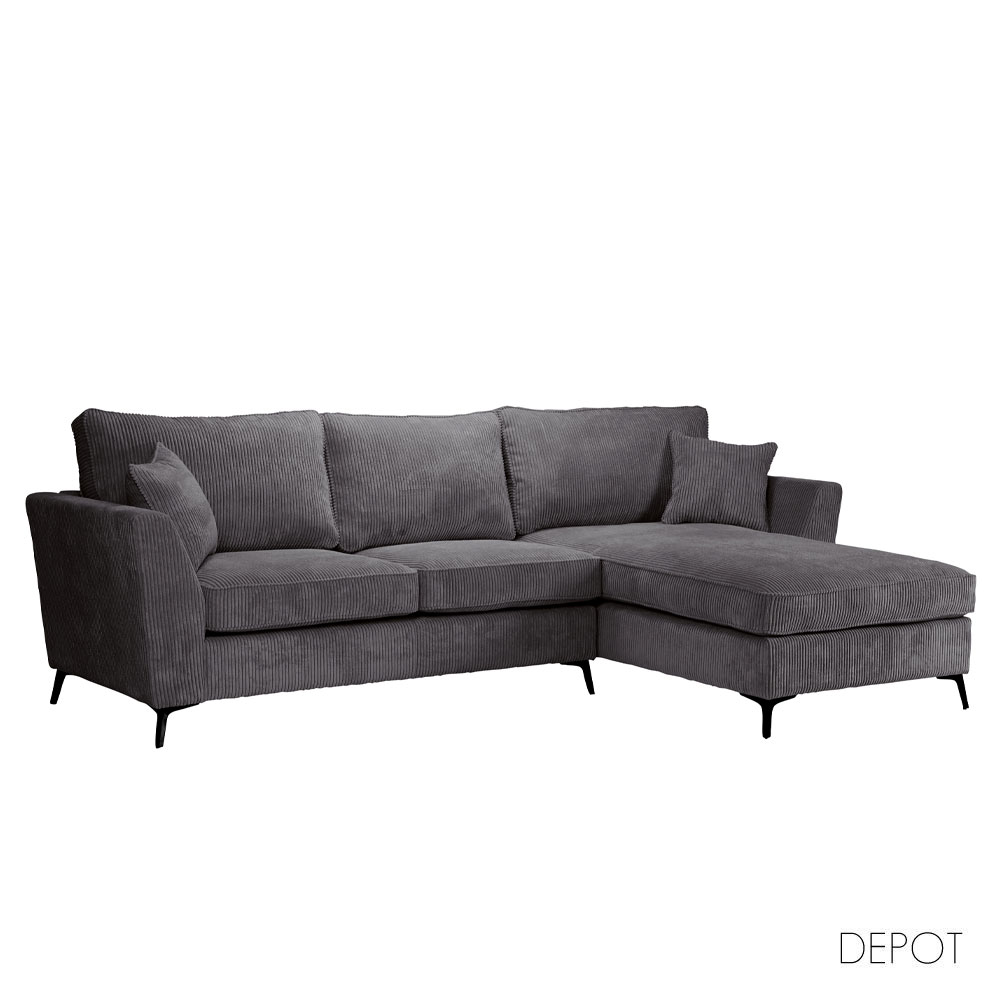 BOEL ΚΑΝΑΠΕΣ ΓΩΝΙΑ ΔΕΞΙΑ ΓΚΡΙ LINCOLN D 90 280x170x92cm